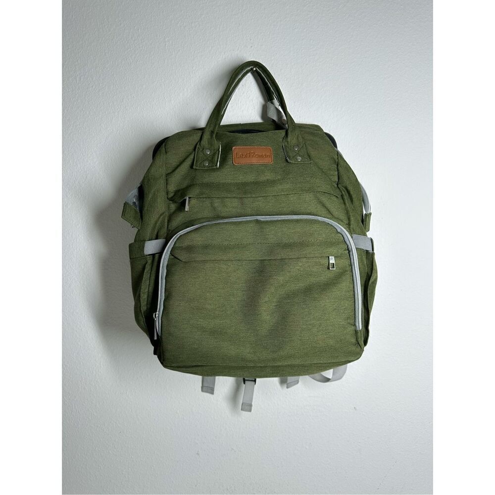 Lexï Roman Baby Diaper Bag Backpack Waterproof Changing Pad Army Green See Notes